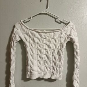 Aeropostale Off-Shoulder Ivory Sweater